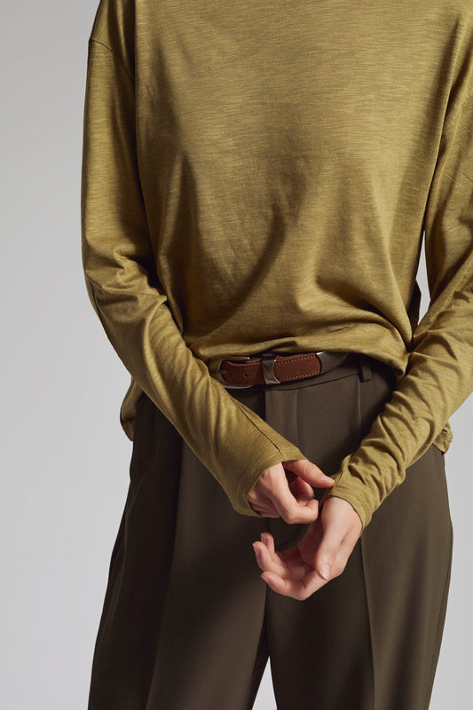 Blusa manga larga cuello alto