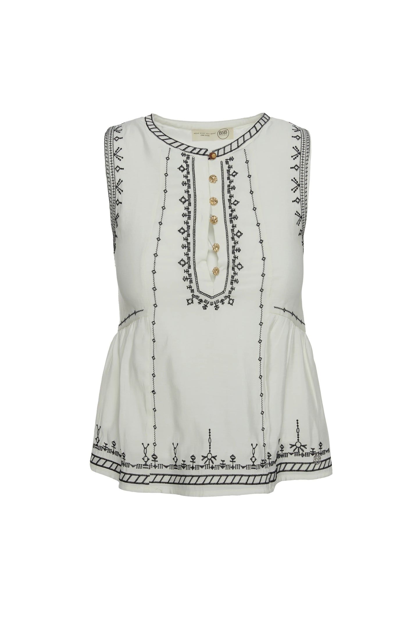 Blusa bordada sin mangas