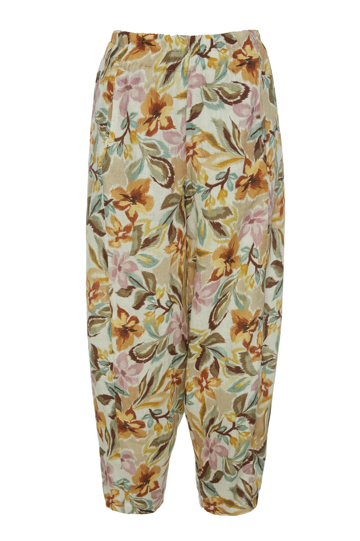 Vista lateral de pantalón estampado BSB para mujer