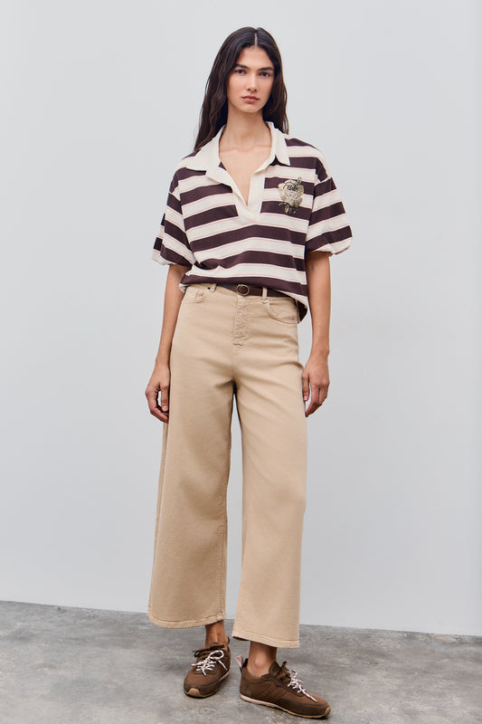 Detalle de Pantalón de algodón de BSB en color arena