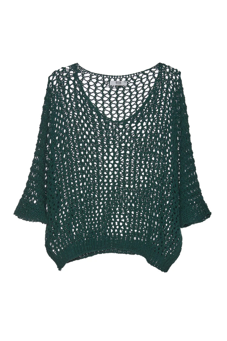 Jersey de punto verde botella BSB para mujer