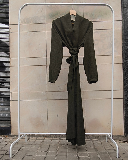 Vestido midi manga larga