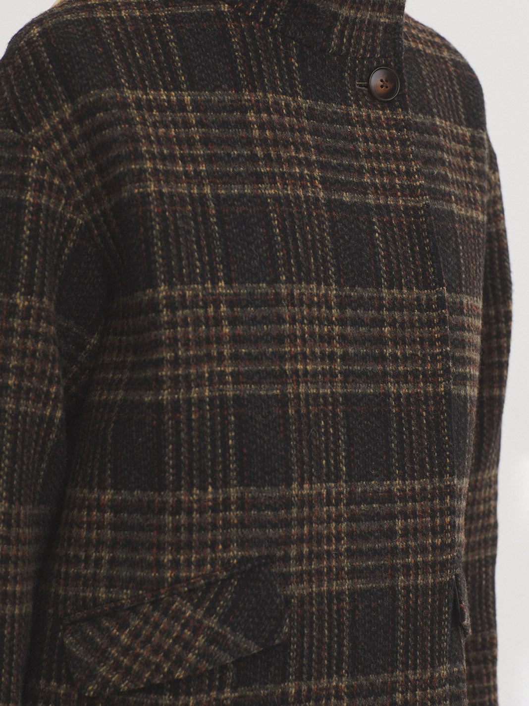 Chaquetón de cuadros Nice Things — detalle del tejido