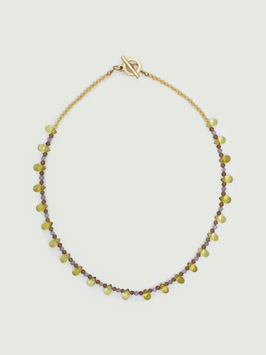 Collar de pequeñas gotas de Nice Things en color verde caqui