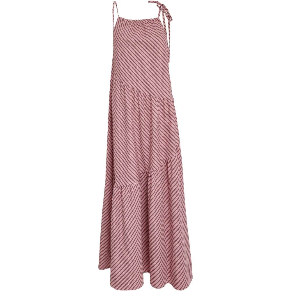 Detalle de vestido maxi Desires de rayas