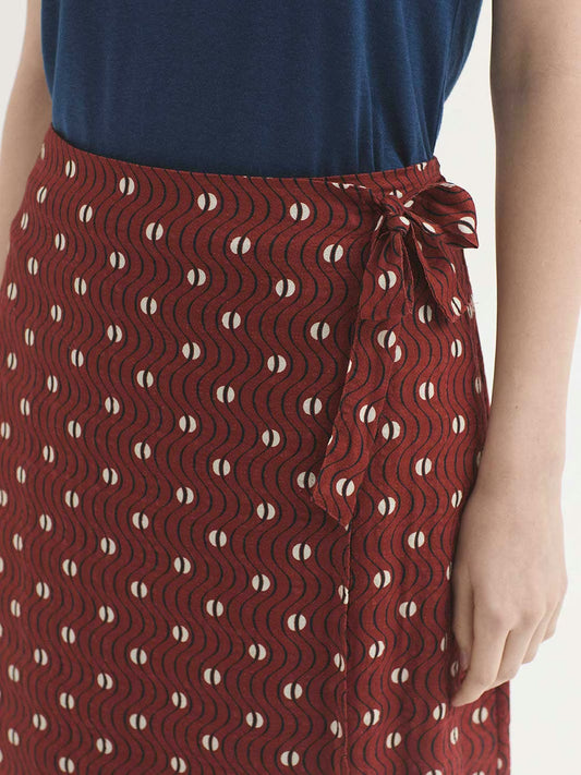 Falda Hellenic Waves en cuadrillé de Nice Things en color terracota