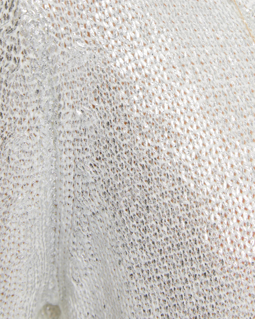 Jersey laminado plata ANDAM – detalle delantero con brillo