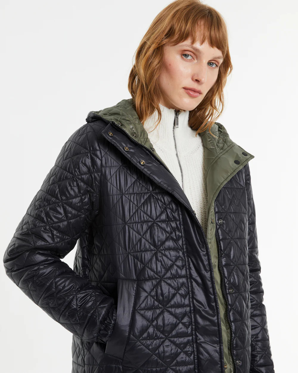 Parka reversible “Andam” — lado negro mate