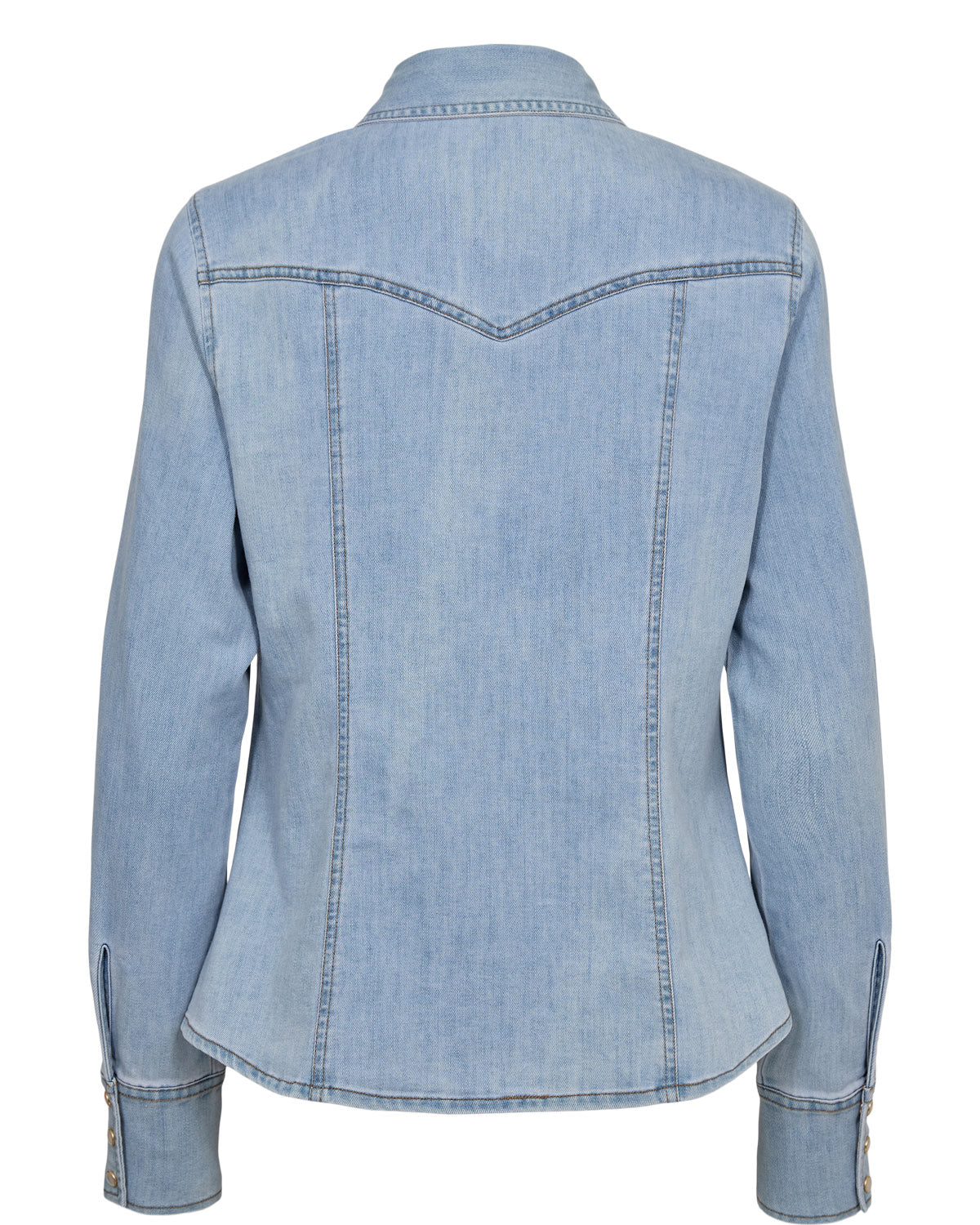 Camisa vaquera de corte clásico, vista frontal — Nümph | Marta Folch BCN