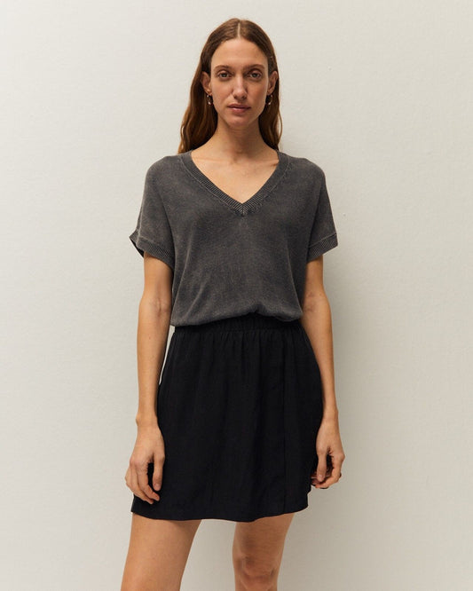 Jersey de manga corta efecto lavado en Gris oscuro de System Action