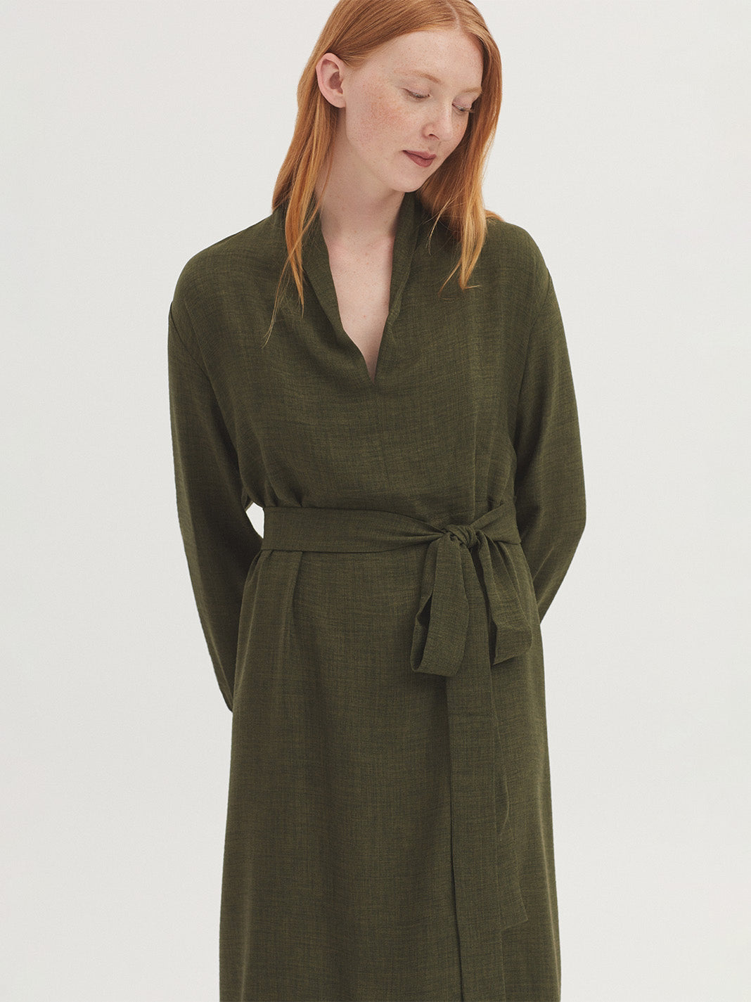 Vestido midi manga larga