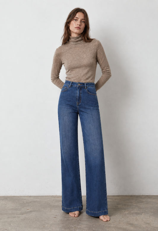 High-rise, full-length jeans — Florence