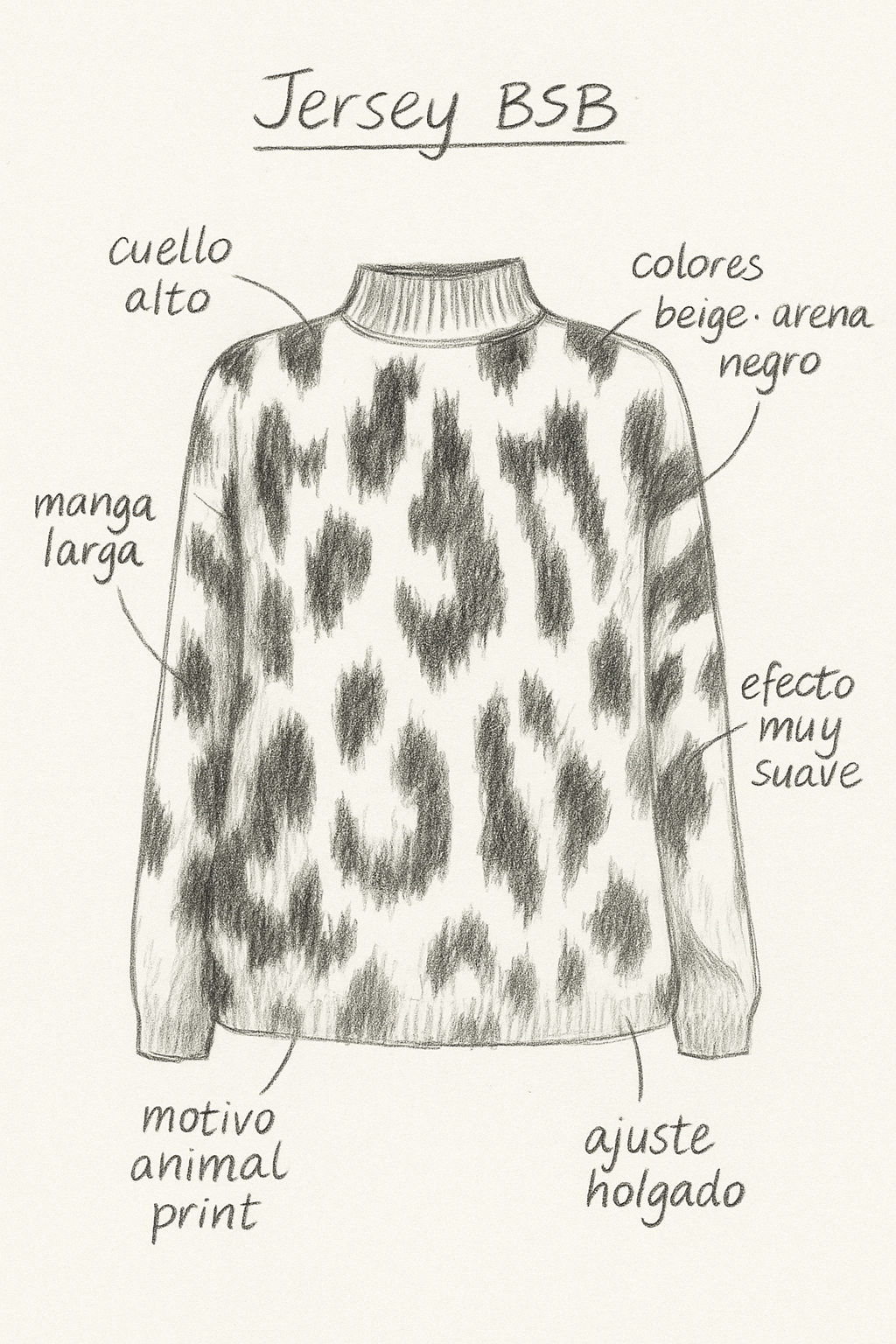 Jersey estampado animal con cuello redondo
