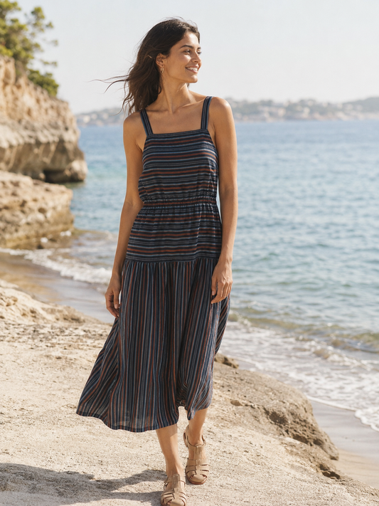 Striped jacquard dress