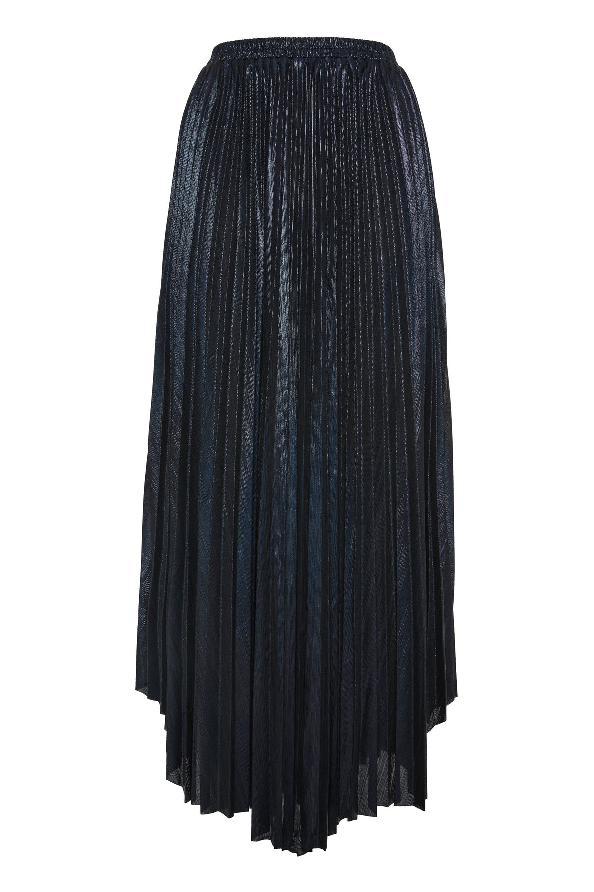 Falda midi plisada azul marino de BSB para mujer