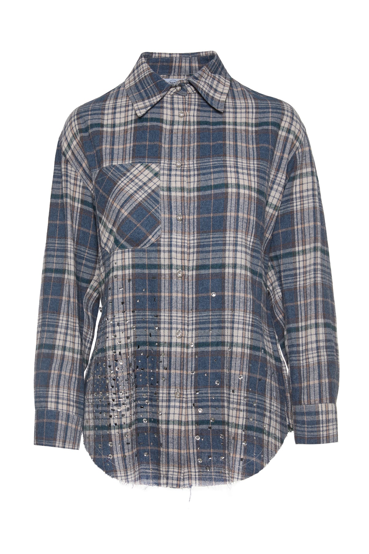 Camisa de cuadros en azul índigo de BSB para mujer