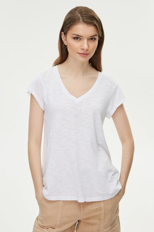 Blusa de algodón en caqui suave