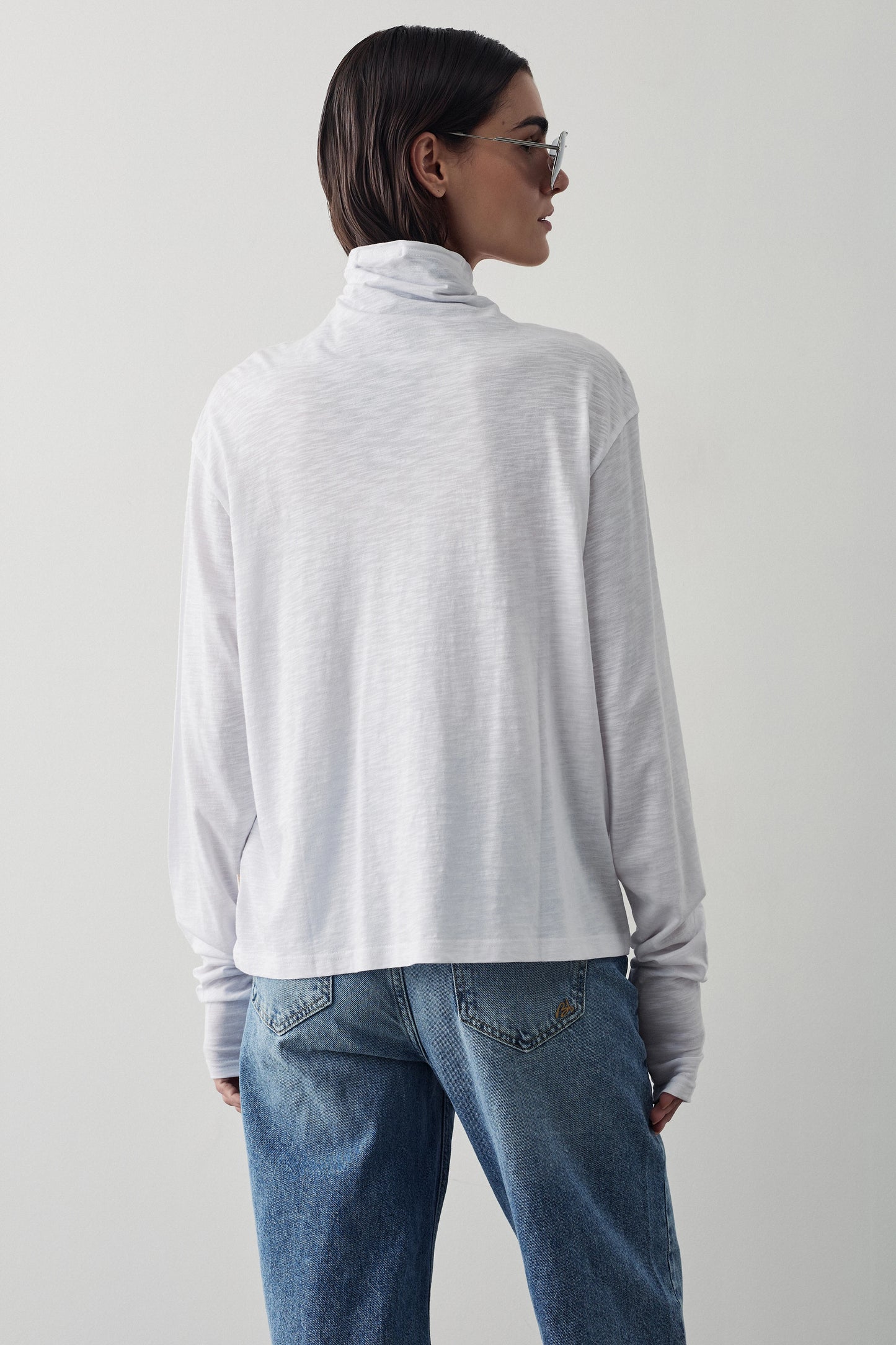 Blusa manga larga cuello alto