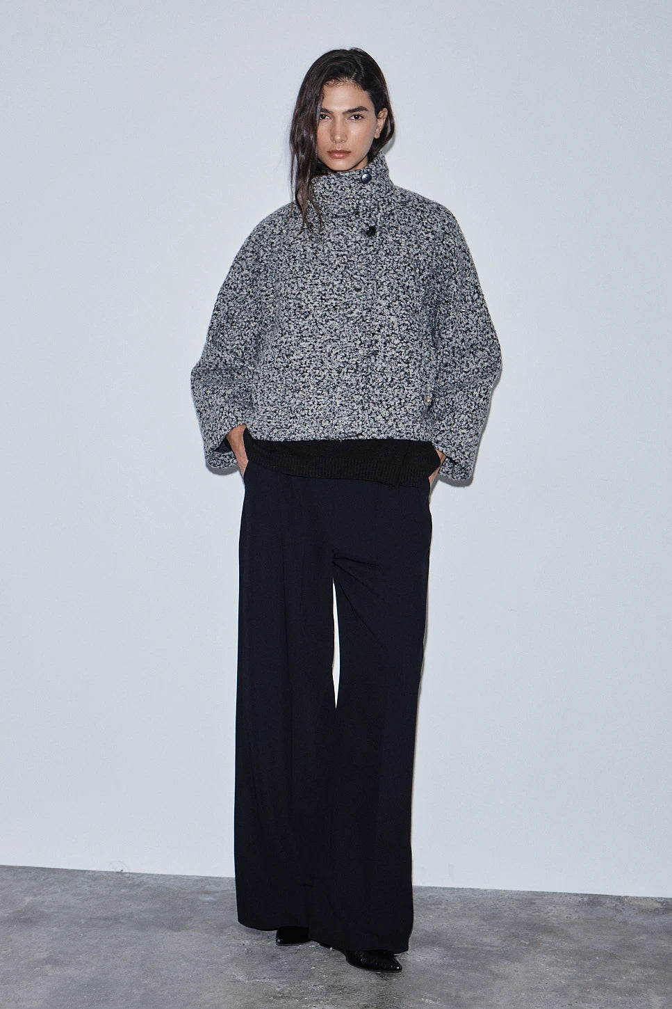 Abrigo corto efecto borreguito