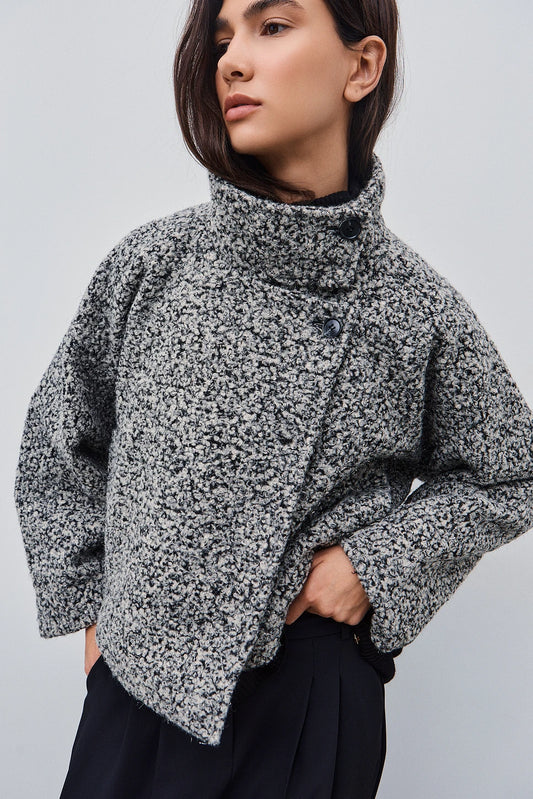 Abrigo corto efecto borreguito