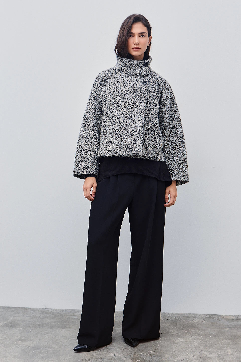 Abrigo corto efecto borreguito