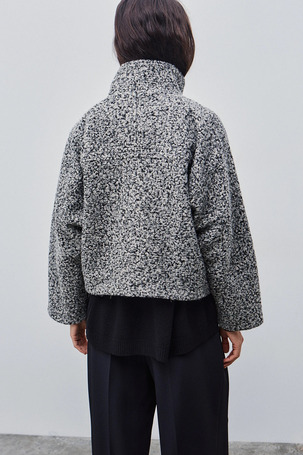 Abrigo corto efecto borreguito