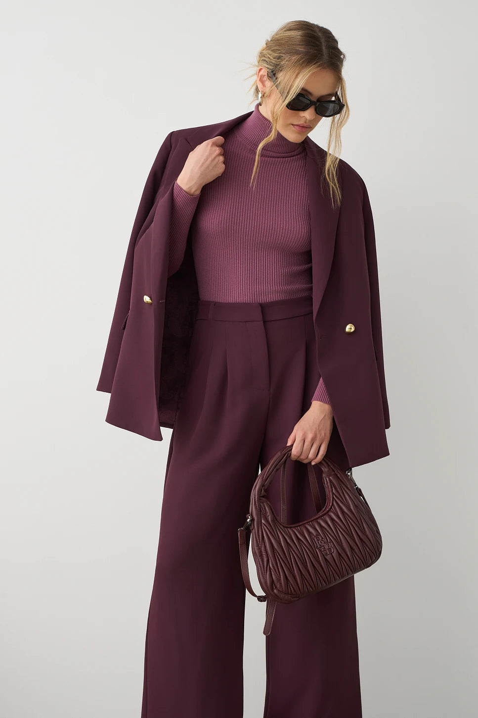 Jersey canalé cuello alto