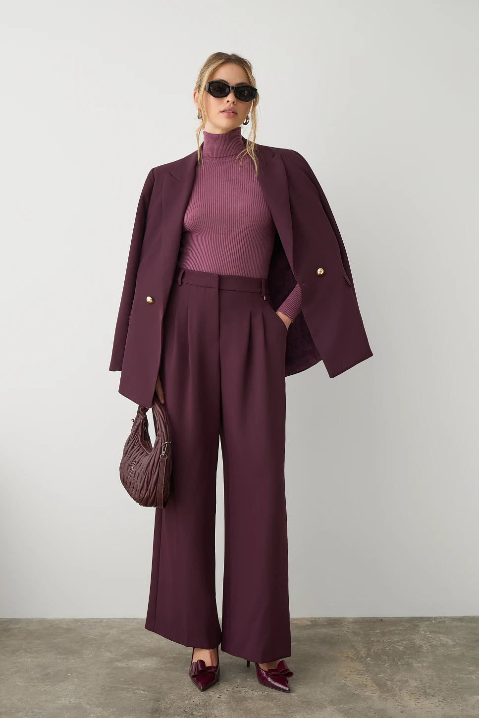 Jersey canalé cuello alto