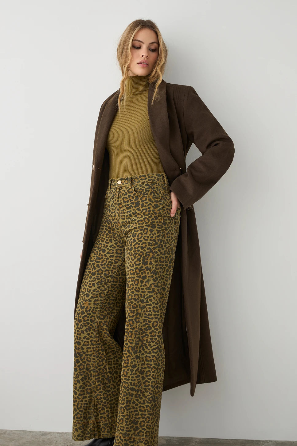 Jersey canalé cuello alto