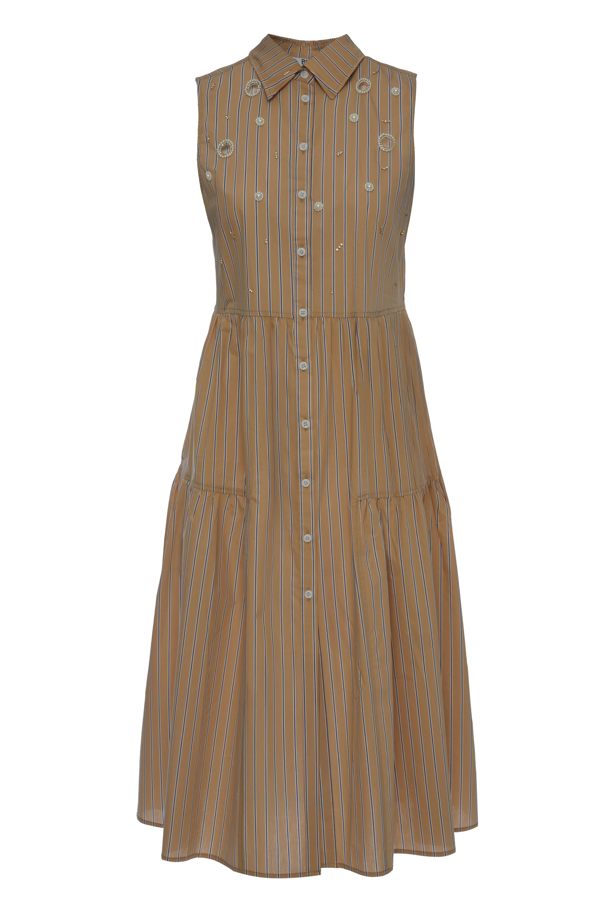 Vista de vestido BSB midi con raya diplomática