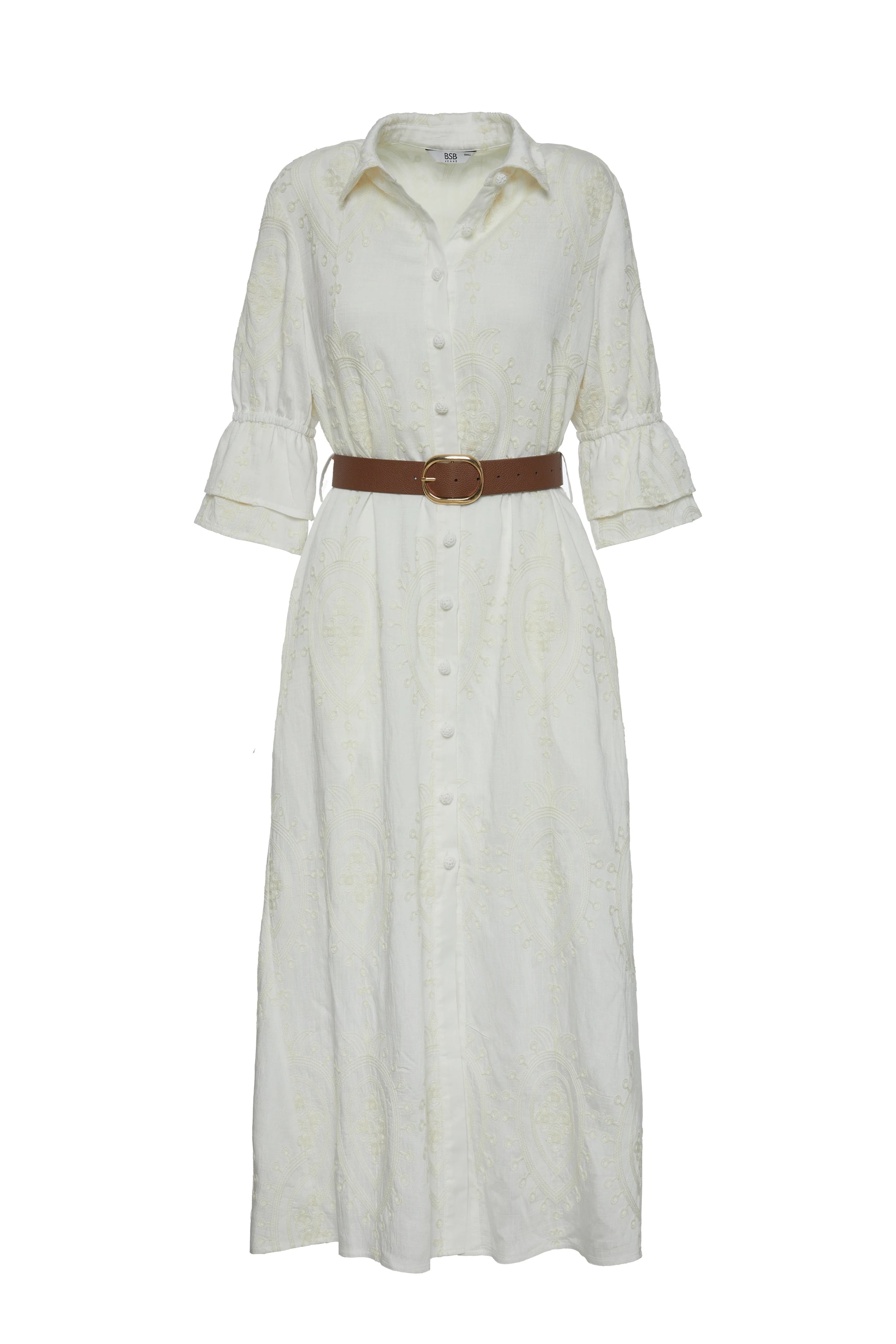 Vestido midi BSB camisero para mujer