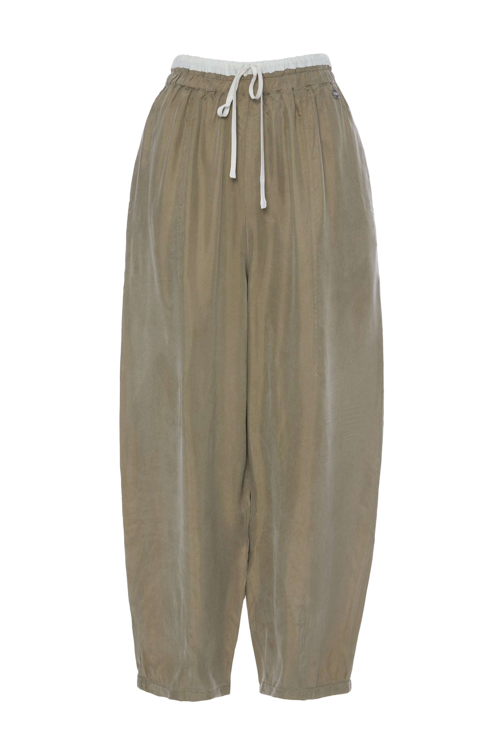 Vista de pantalón BSB de cupro y viscosa para mujer