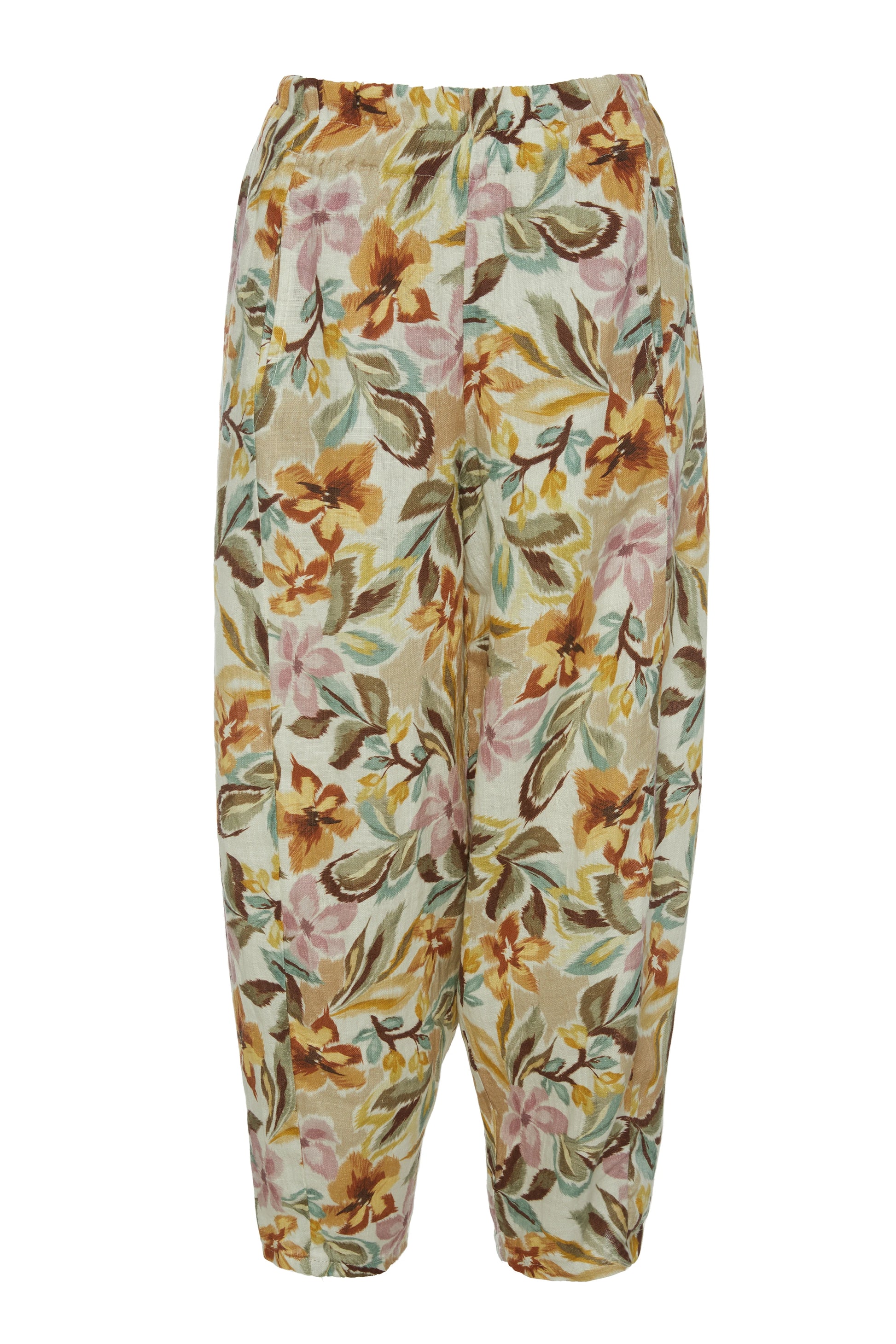 Vista lateral de pantalón estampado BSB para mujer