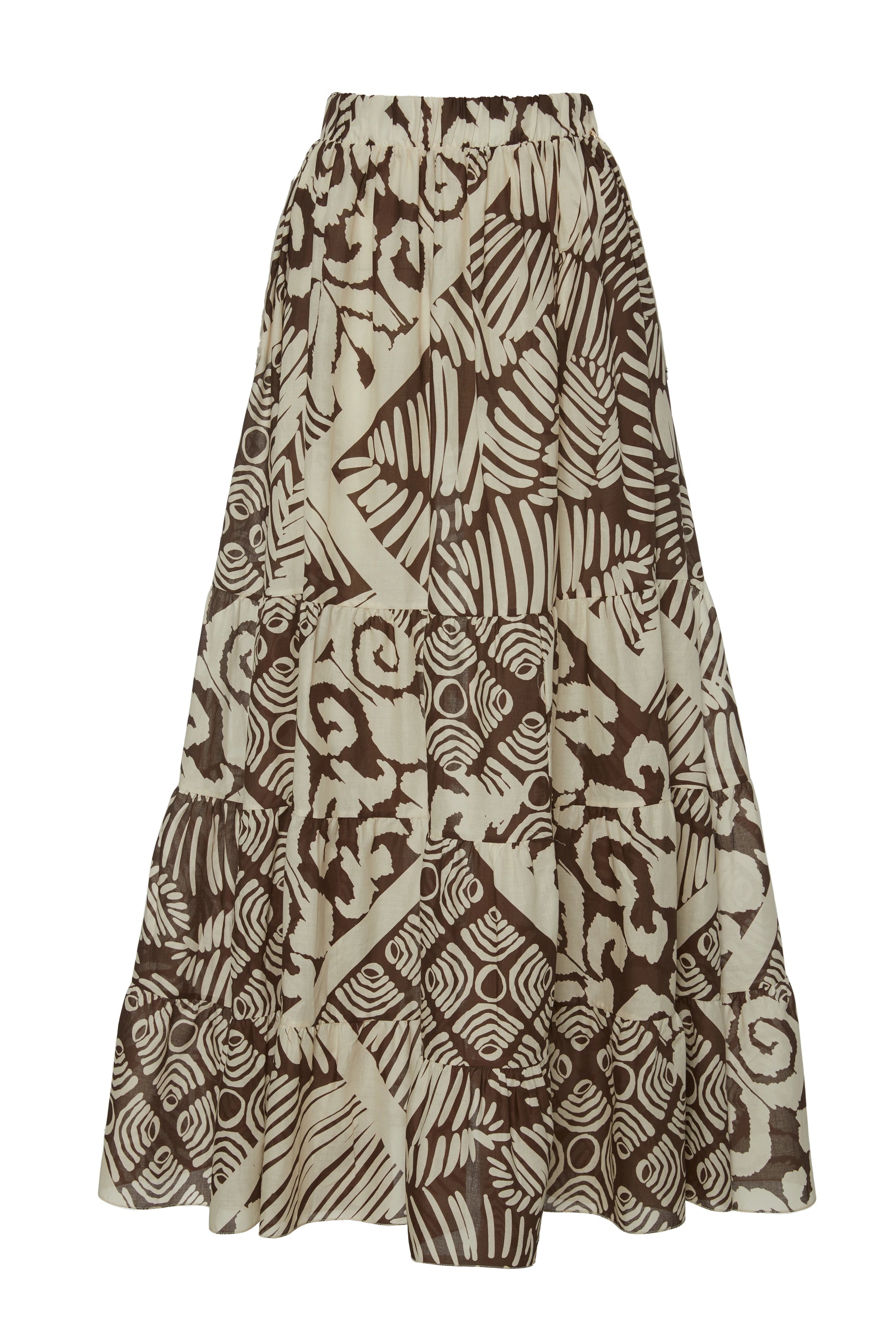Falda larga estampada BSB con caída fluida