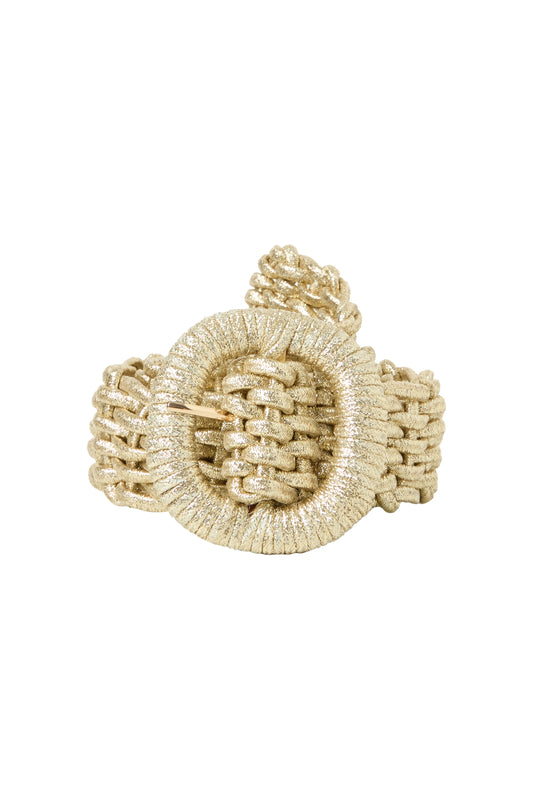 Cinturón joya dorado con strass y detalle de nudo de BSB vista 2