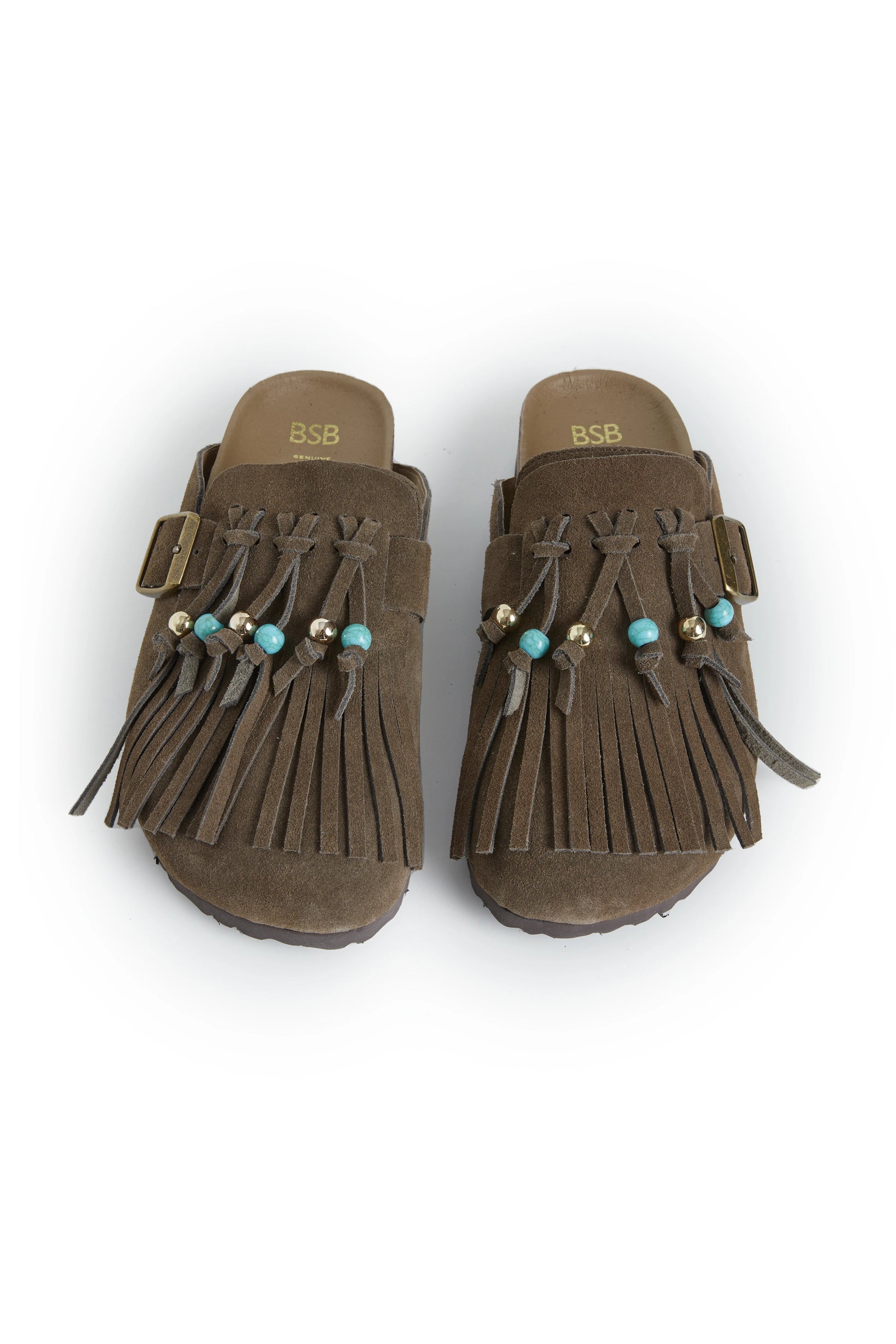 Detalle de zapato plano chocolate BSB para mujer