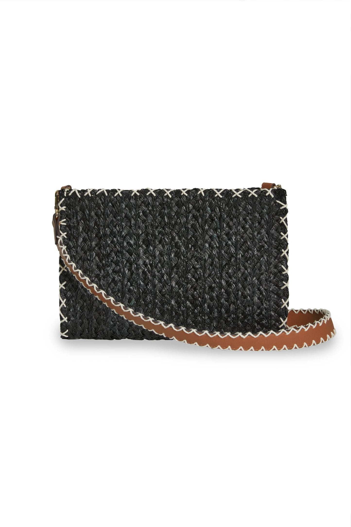 Bolso bandolera trenzado con abalorios