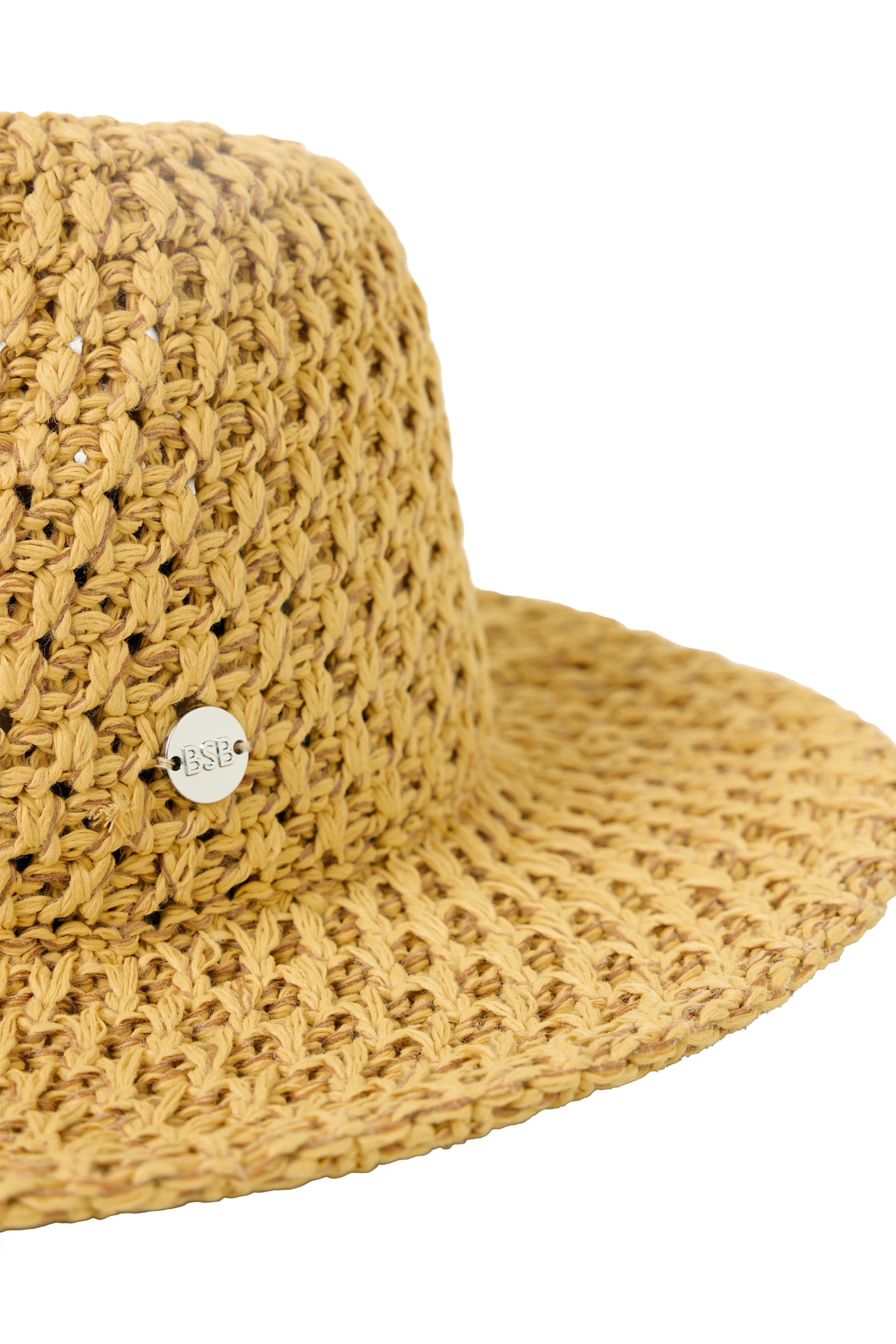 Sombrero BSB de rafia natural con ala ancha