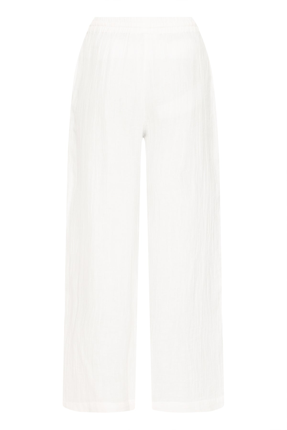 Pantalón fluido blanco ICHI IAFOXA BEACH PT para mujer