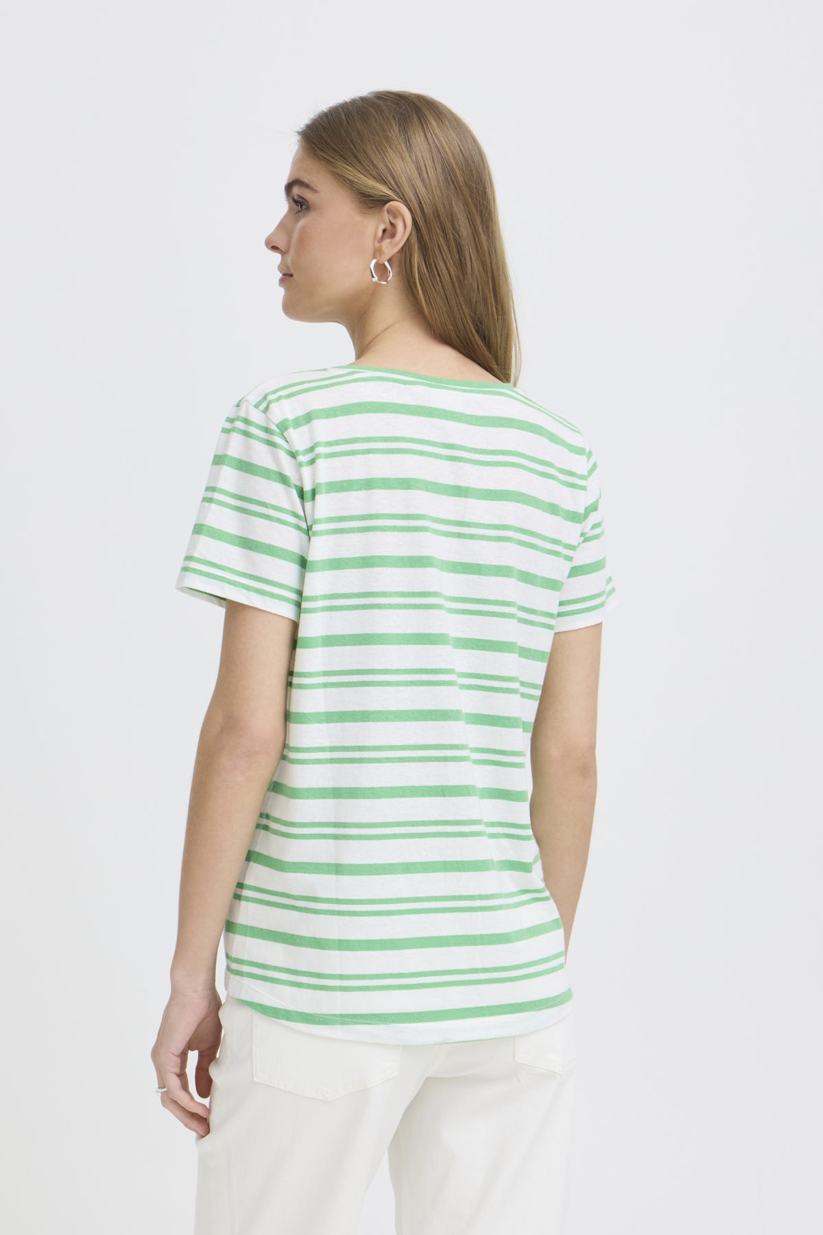 Camiseta verde ICHI para mujer de manga corta