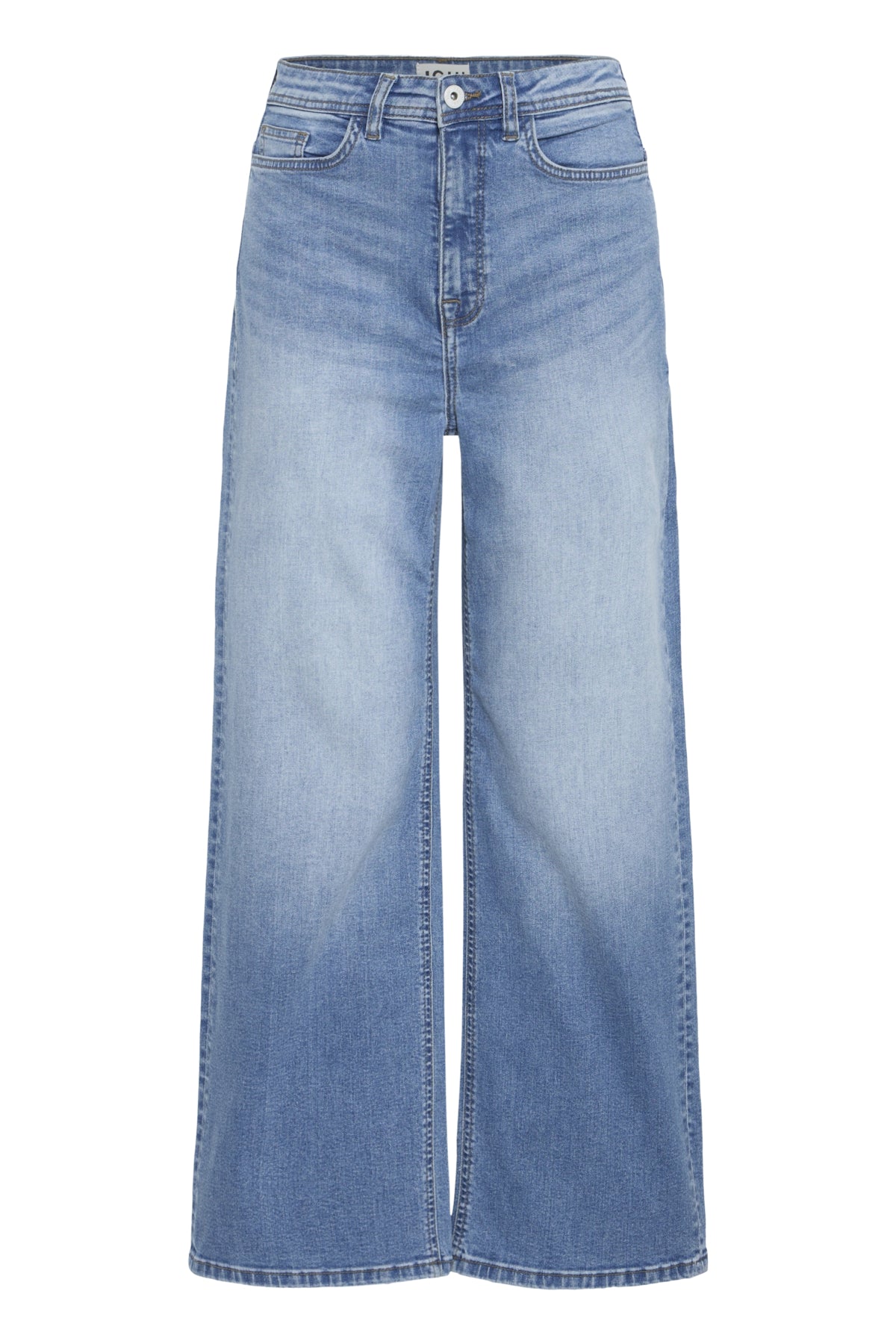 Vaquero ICHI IHTWIGGY cropped high waist en denim azul medio