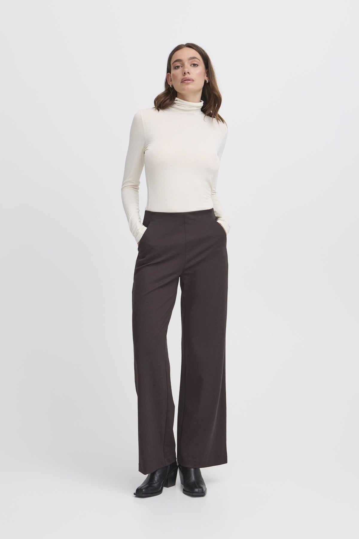 Pantalón ancho ICHI Kate Wide para mujer