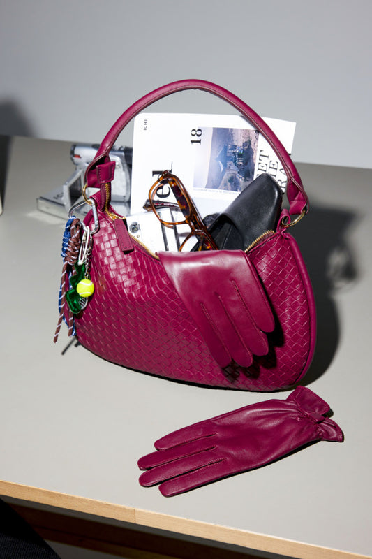 Guantes de piel color frambuesa — IAMADICKEN