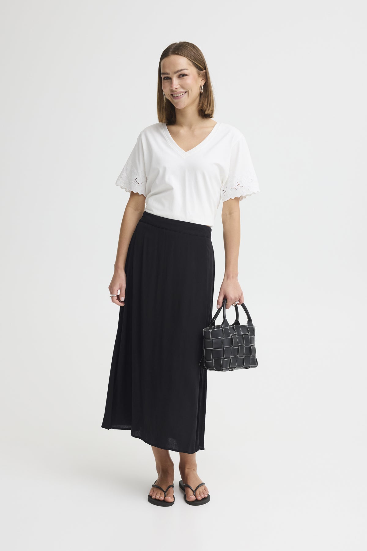 Falda midi fluida con abertura — IHMARRAKECH