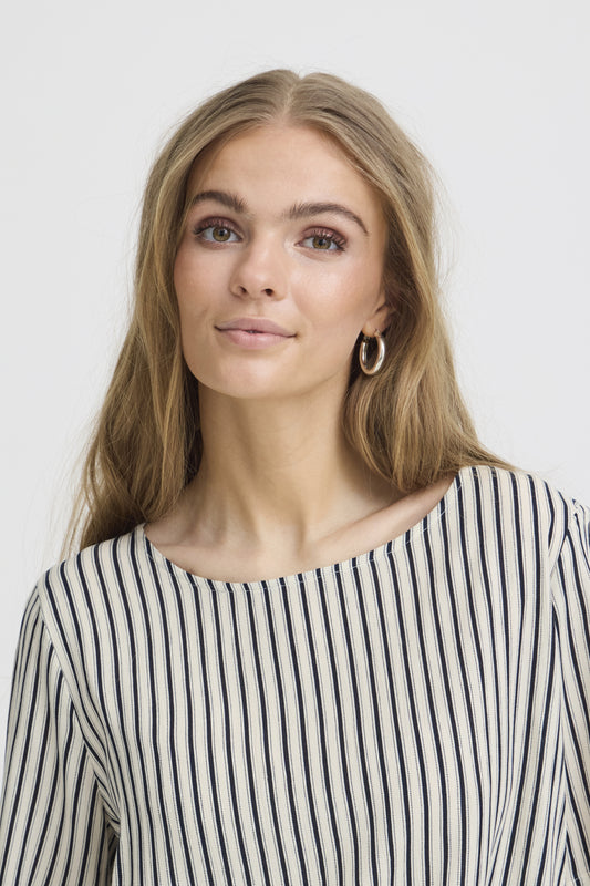 Blusa de rayas azul y crudo — IHMARRAKECH