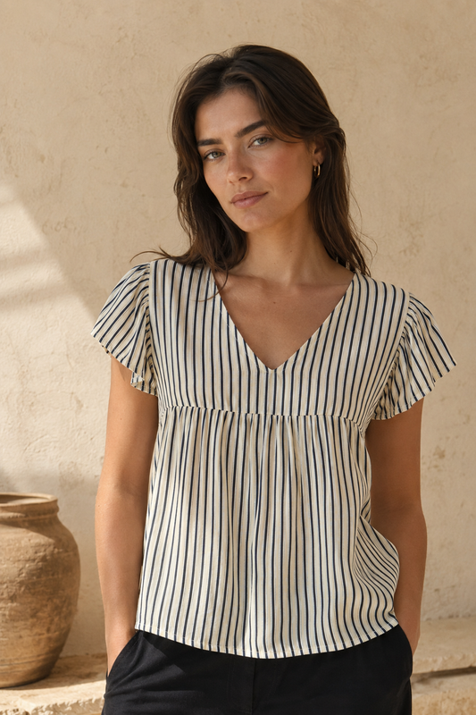 Blusa de rayas azul marino — IHMarrakech