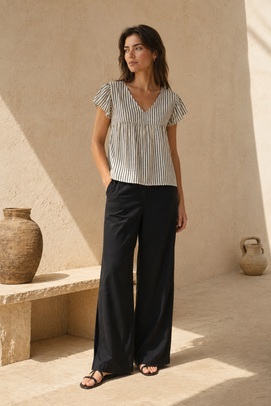 Blusa de rayas azul marino — IHMarrakech