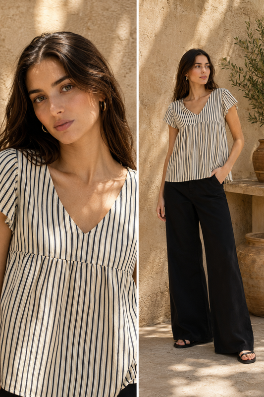 Blusa de rayas azul marino — IHMarrakech