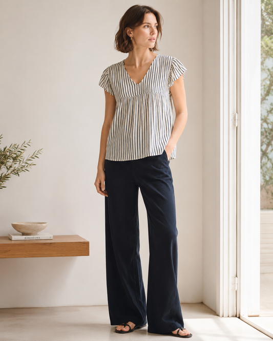 Blusa de rayas azul marino — IHMarrakech