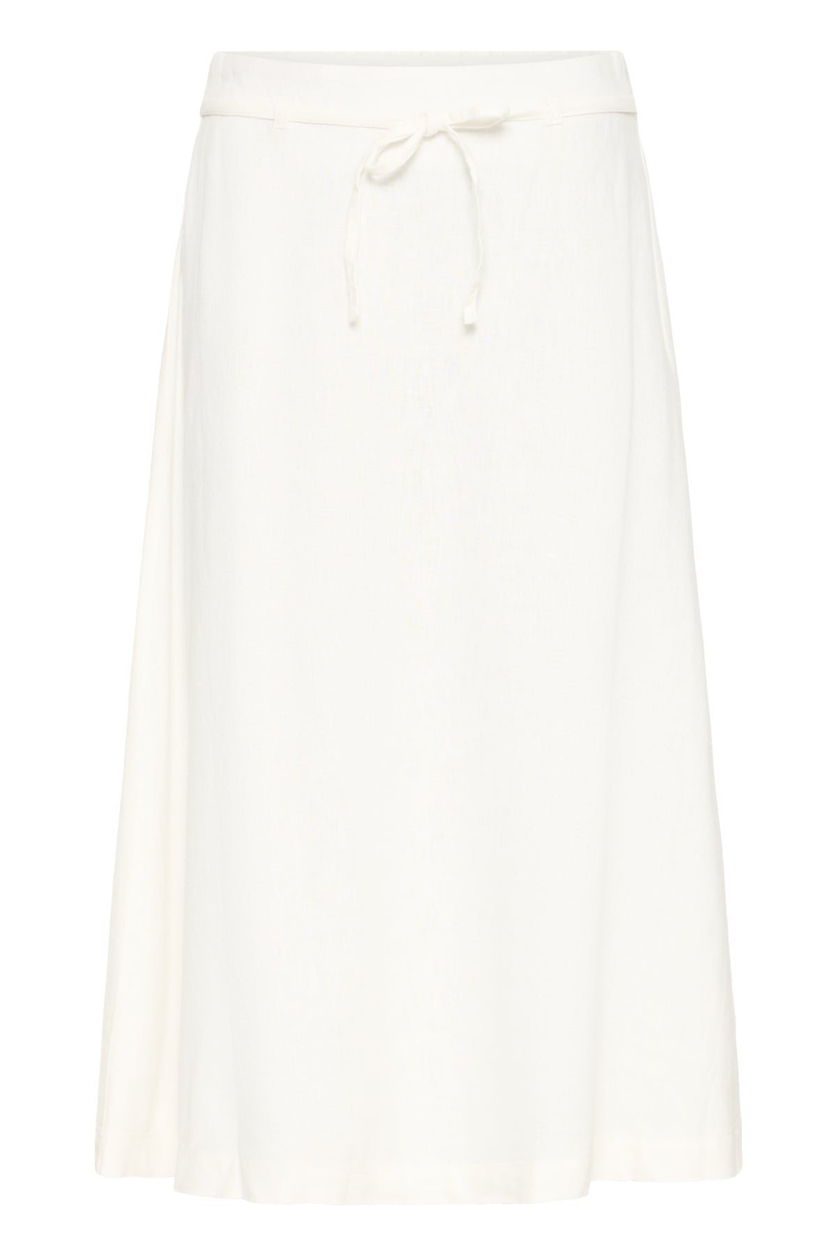 Falda midi de lino blanco ICHI IHLINNO SK3 para mujer